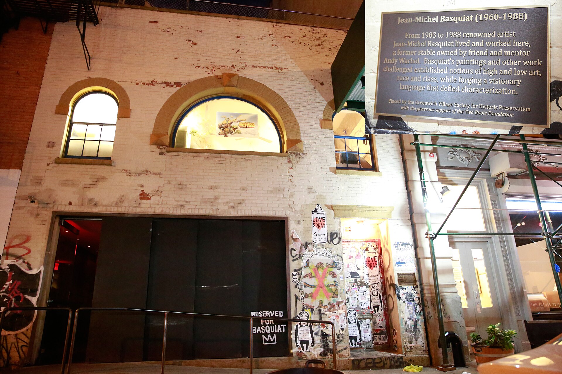 The building at 57 Great Jones Street in New York, where Jean-Michel Basquiat lived and worked from 1983 to 1988