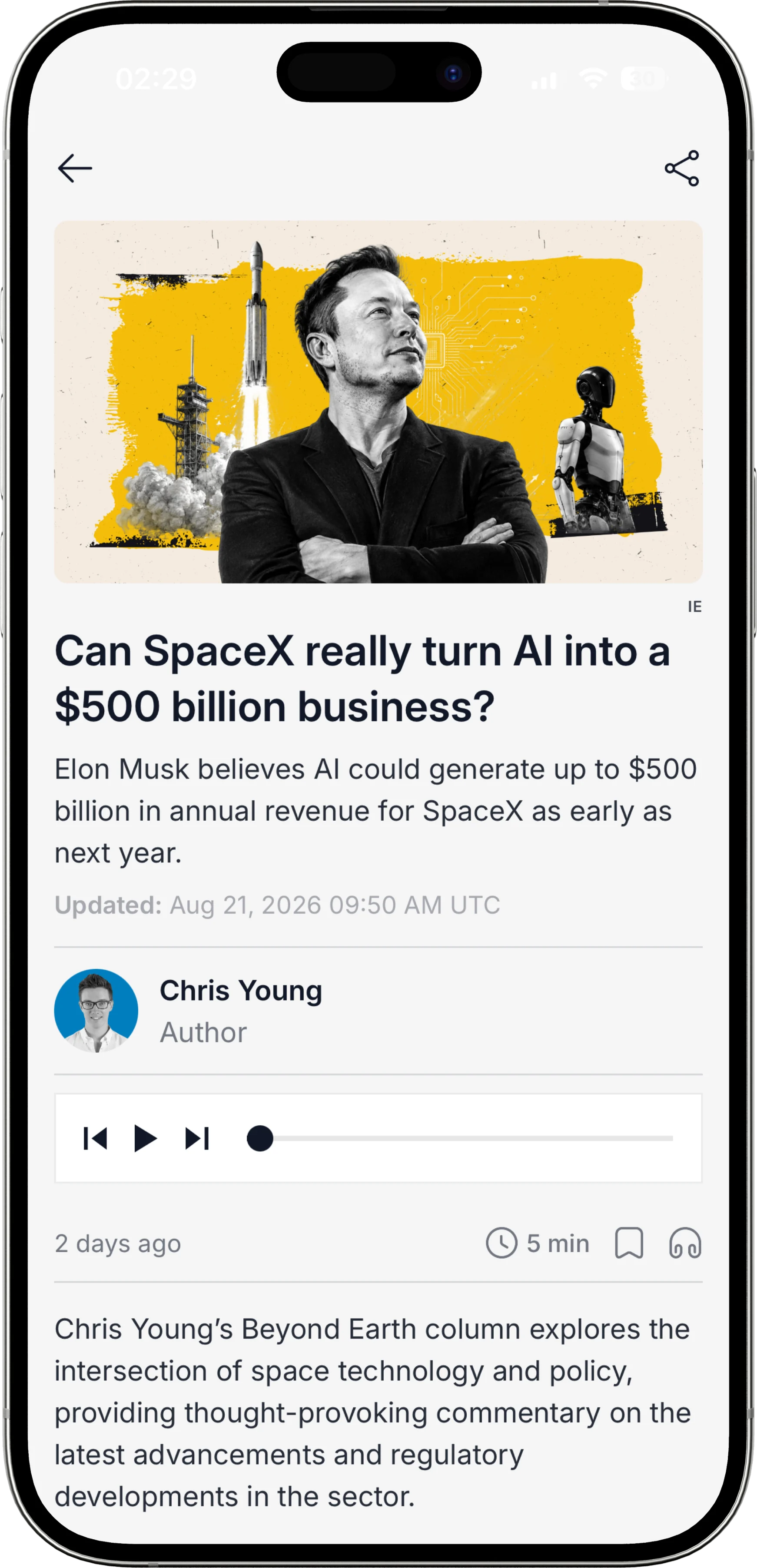 An Interesting Engineering article page shown on mobile