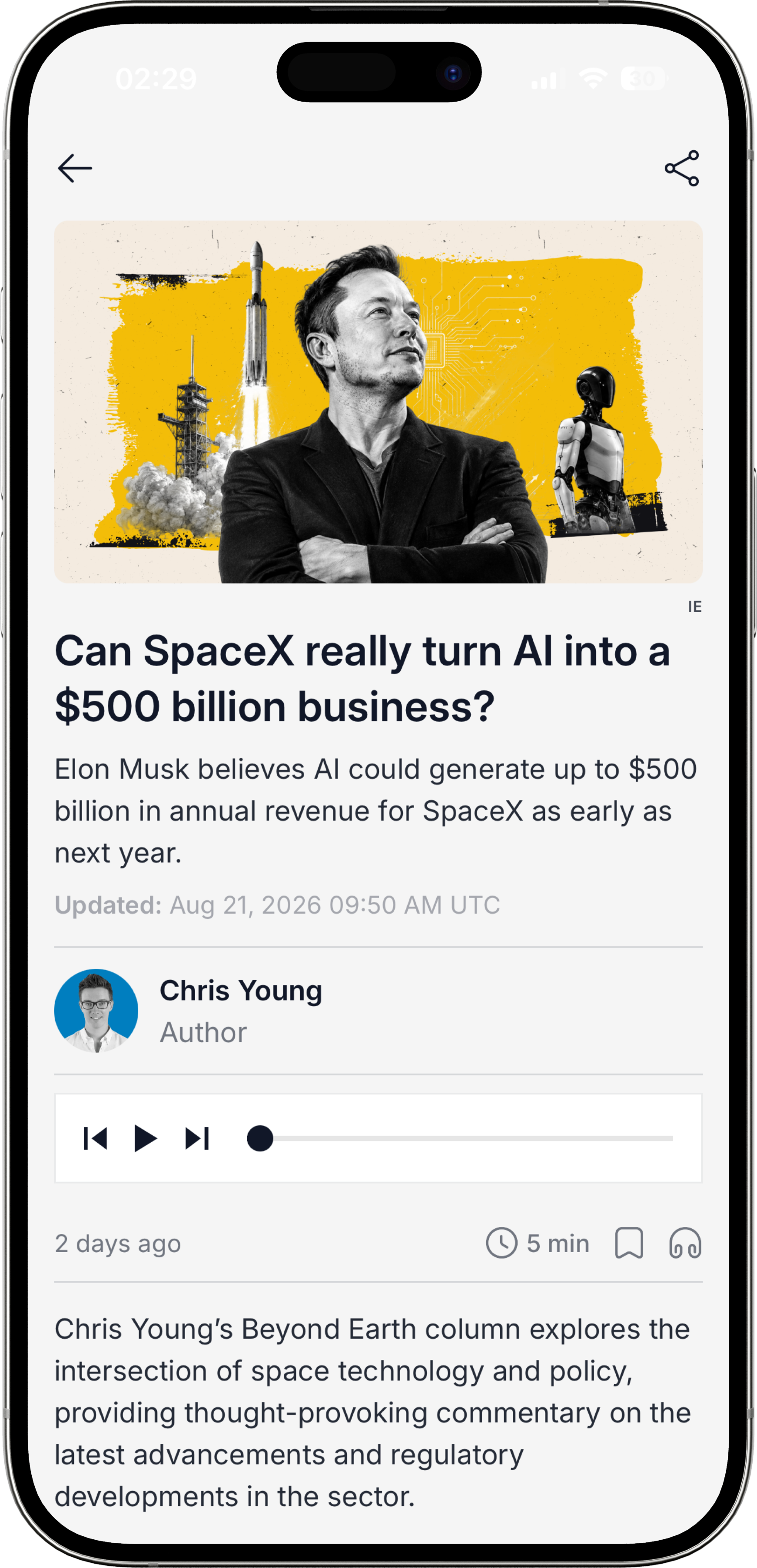 An Interesting Engineering article page shown on mobile
