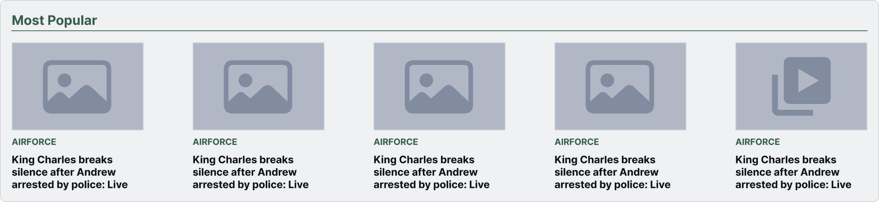 Most popular stories row on the Military Mechanics homepage