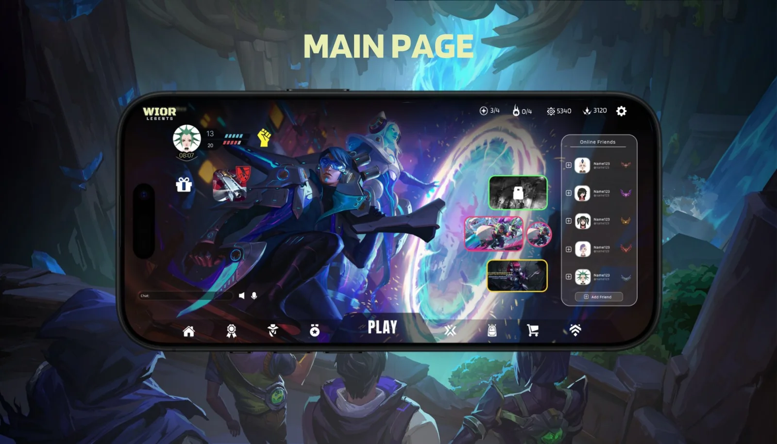 Wior game UI design, view 2 of 12